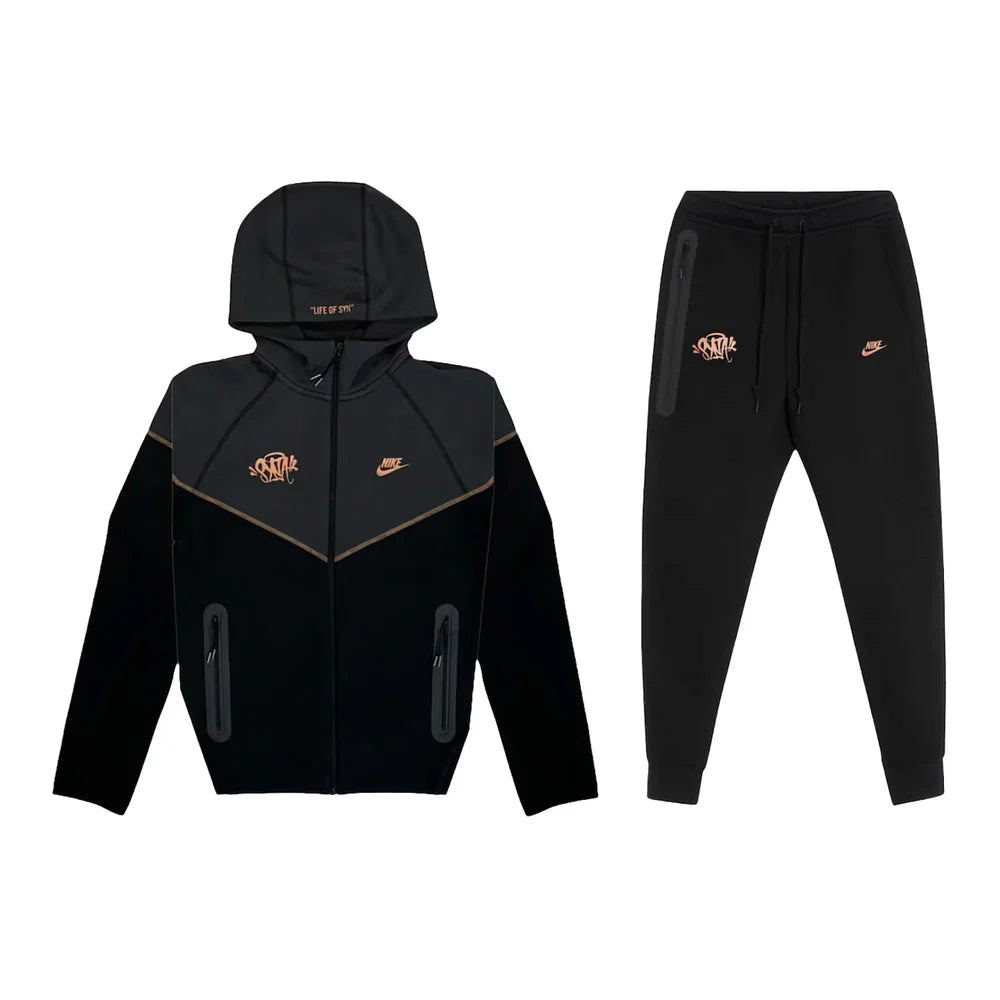 Nike Sportswear x Central Cee Tech Fleece Hoodie & Joggers Set Black/Metallic Red Bronze