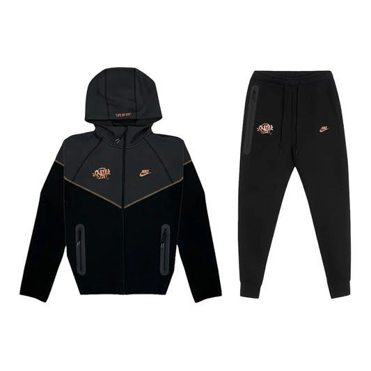 Nike Sportswear x Central Cee Tech Fleece Hoodie & Joggers Set Black/Metallic Red Bronze